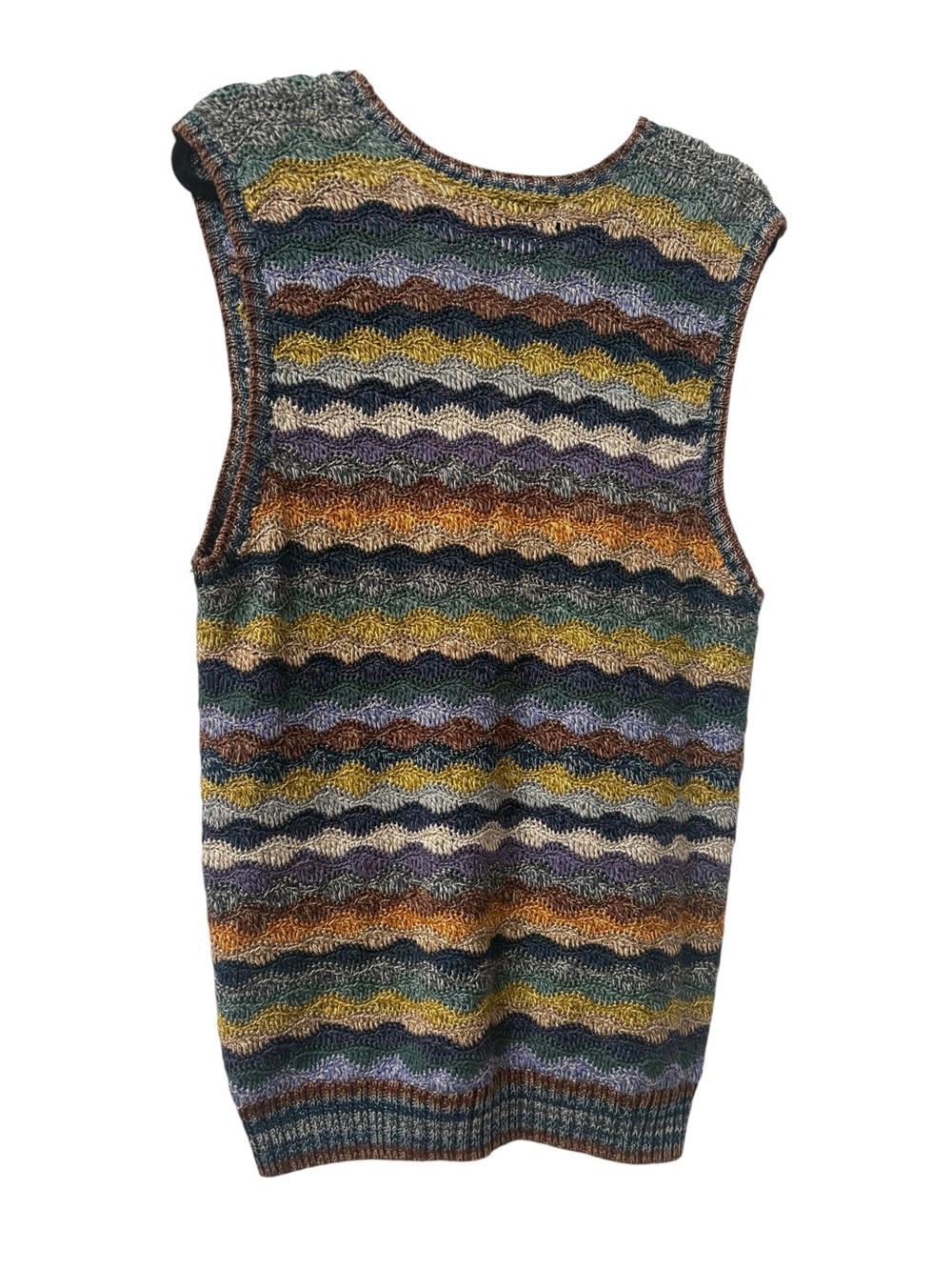 Vintage Peruvian Connection Pima Colorful Knit V-Neck Sweater Vest M Oversized - Picture 4 of 6